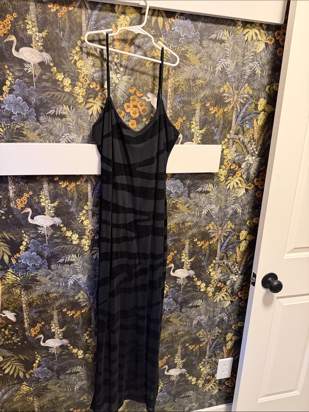 Black Strappy Maxi Slip Dress